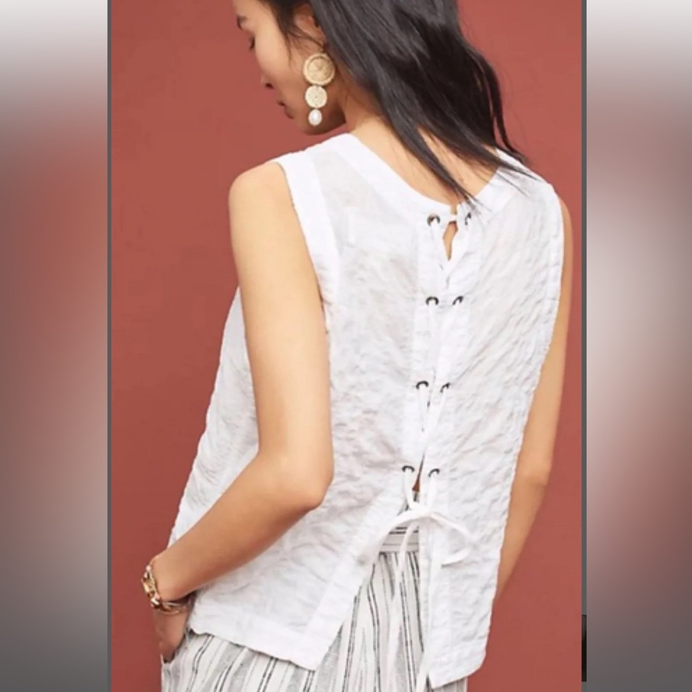 Cloth & Stone Lace up Back, Sleeveless Crop